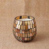 Bougies en petit pot de verre - Mosaïque Ambre
