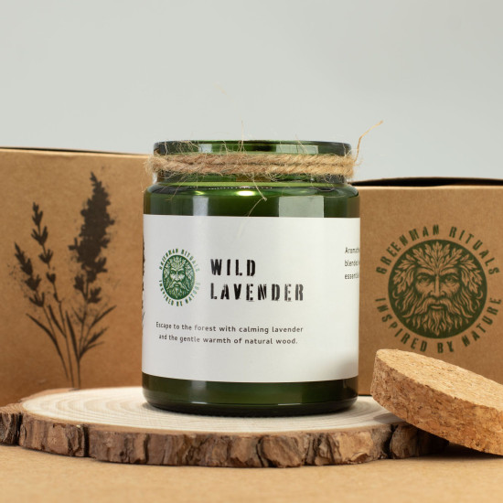 Bougie de soja Greenman Woodwick - Lavande sauvage