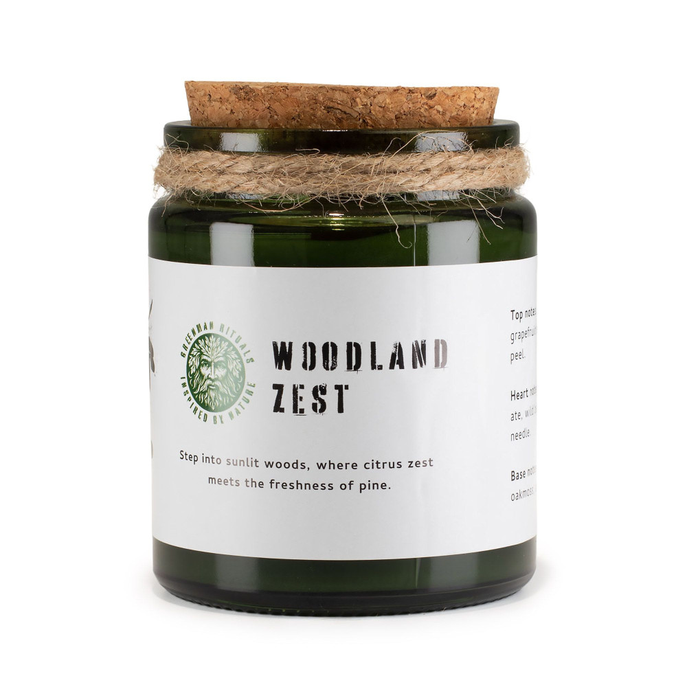 Bougie de soja Greenman Woodwick - Zeste des bois