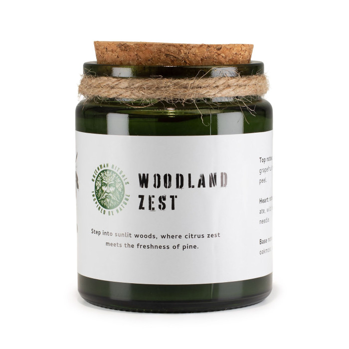 Bougie de soja Greenman Woodwick - Zeste des bois