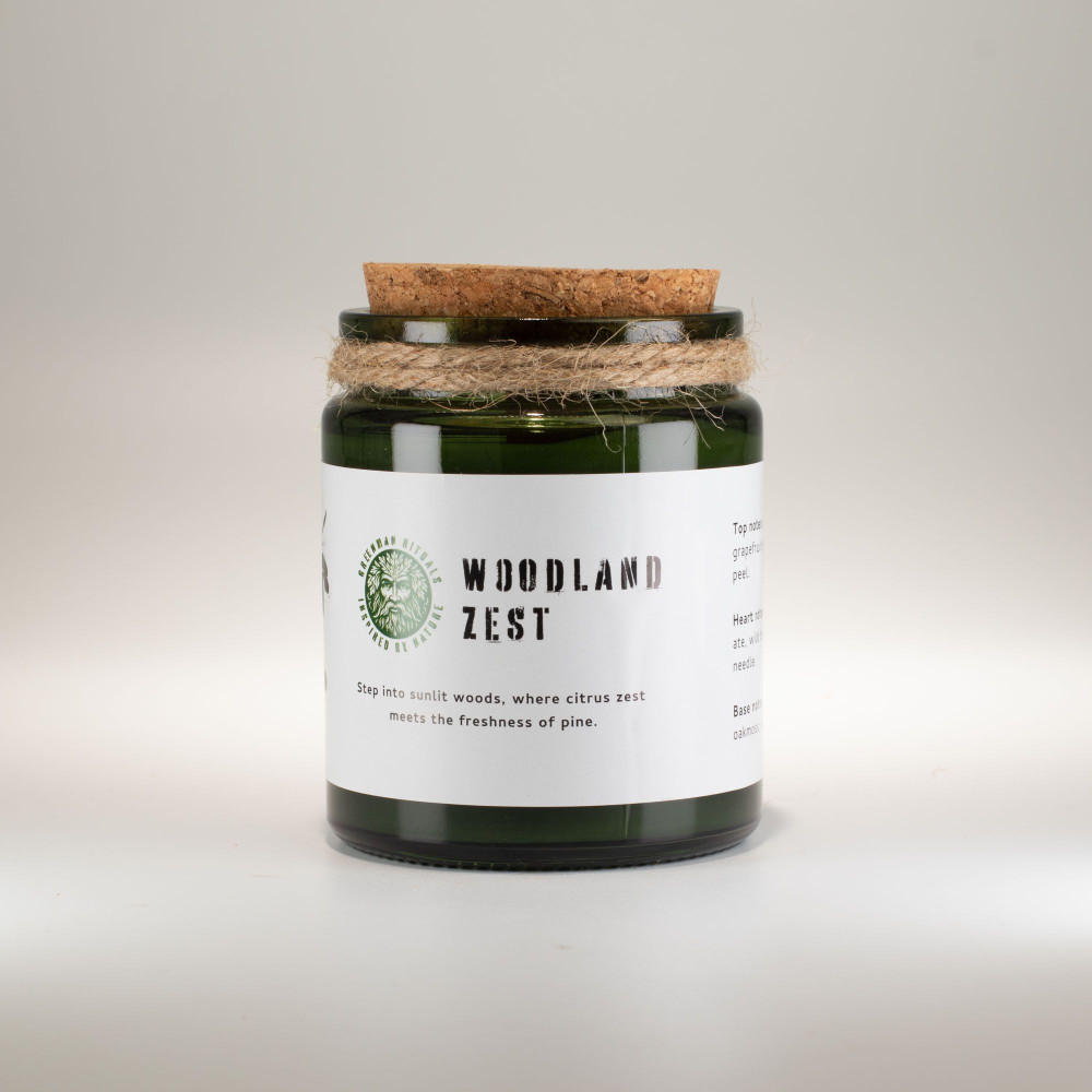 Bougie de soja Greenman Woodwick - Zeste des bois