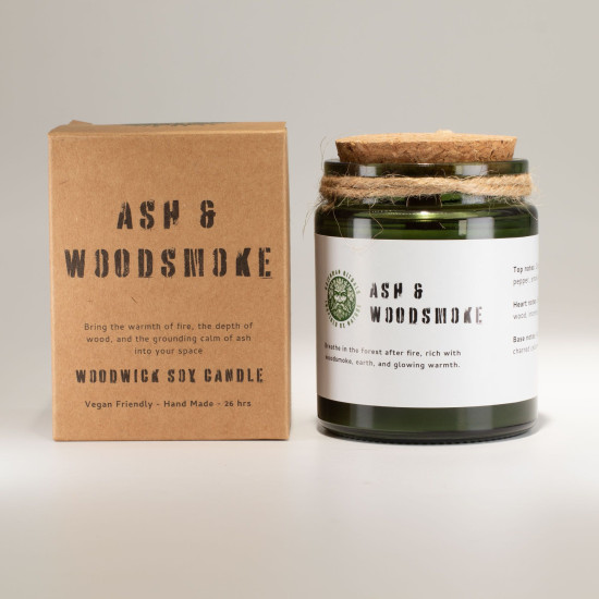 Bougie de soja Greenman Woodwick - Cendres et fumée de bois