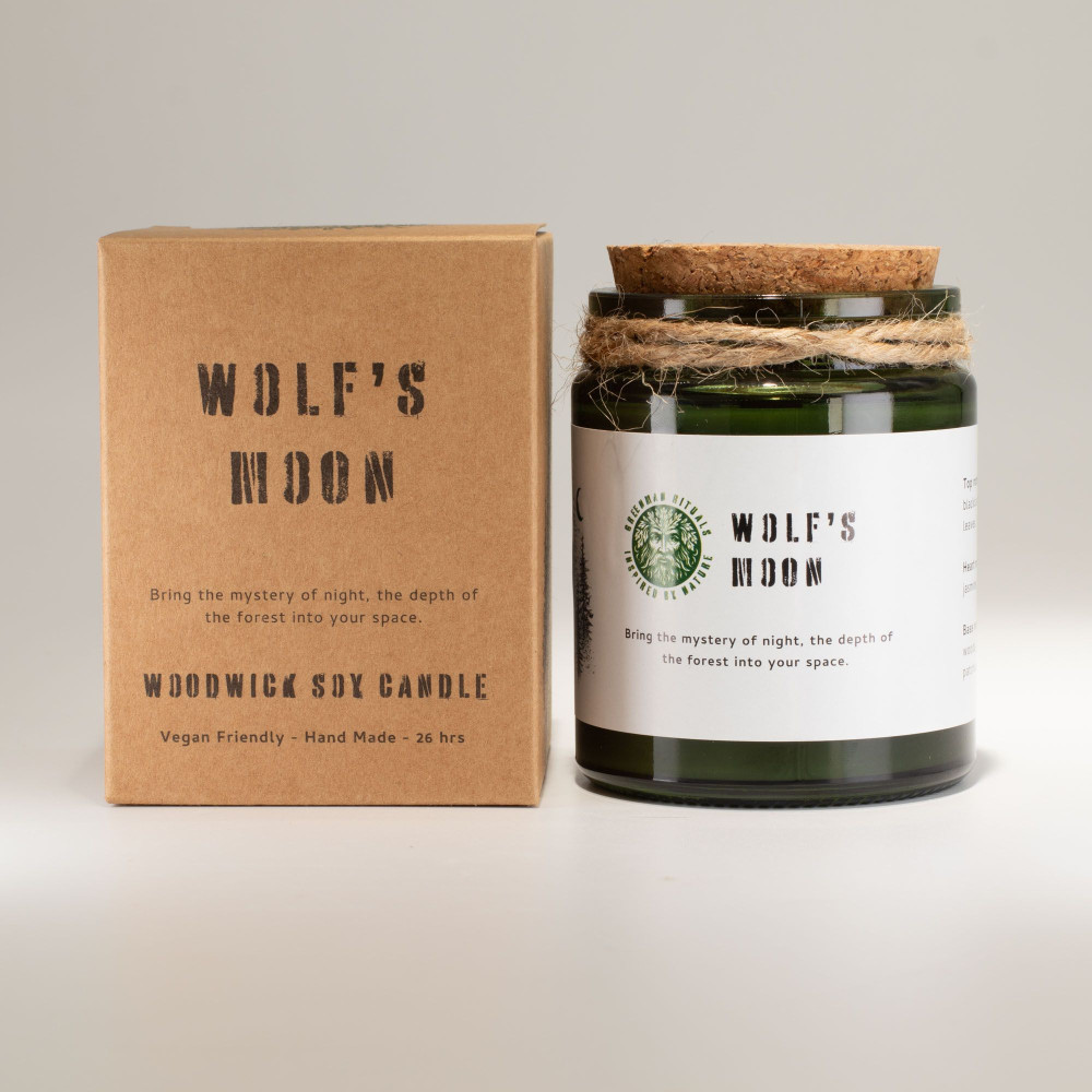 Bougie de soja Greenman Woodwick - Lune du Loup