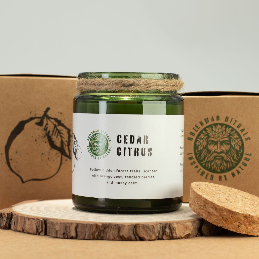 Bougie de soja Greenman Woodwick - Résine de forêt