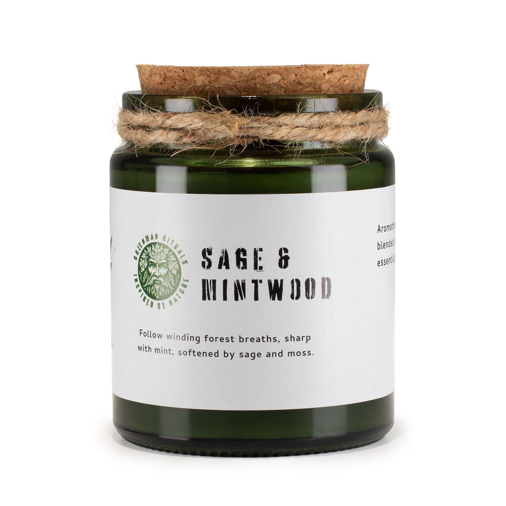 Bougie de soja Greenman Woodwick - Sauge et Menthe
