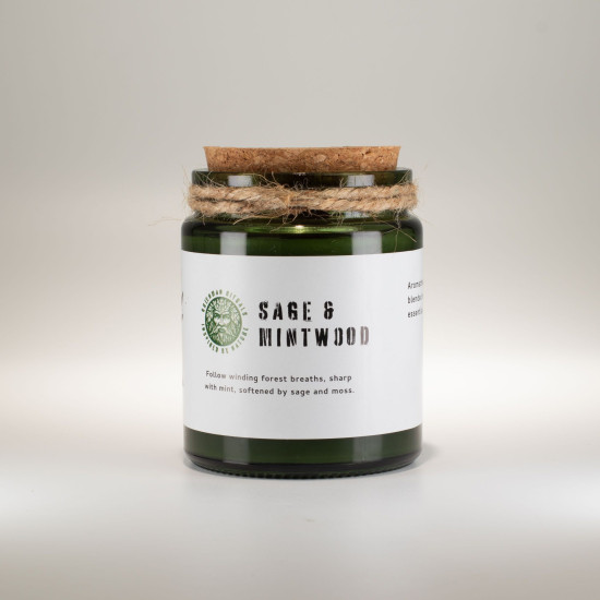Bougie de soja Greenman Woodwick - Sauge et Menthe
