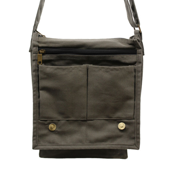 Sac messager en toile de coton - Graphite
