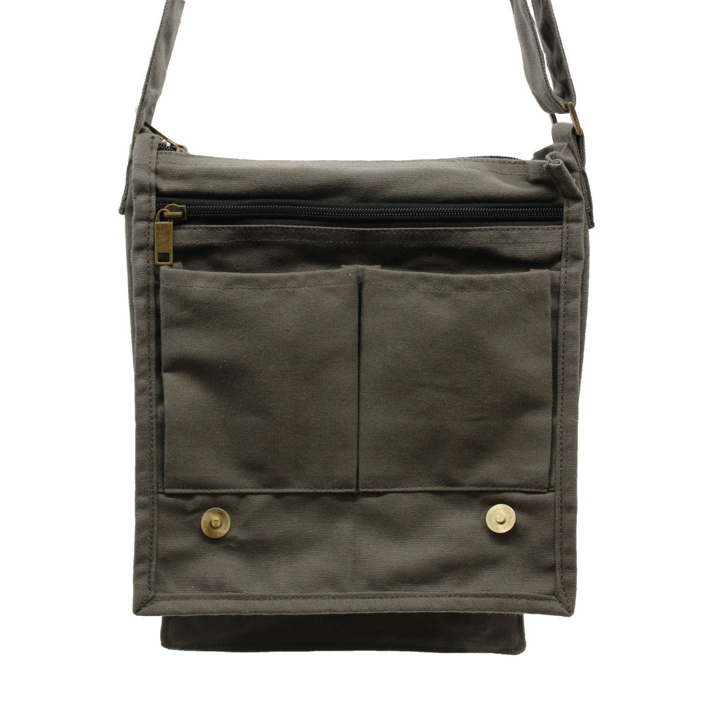 Sac messager en toile de coton - Graphite