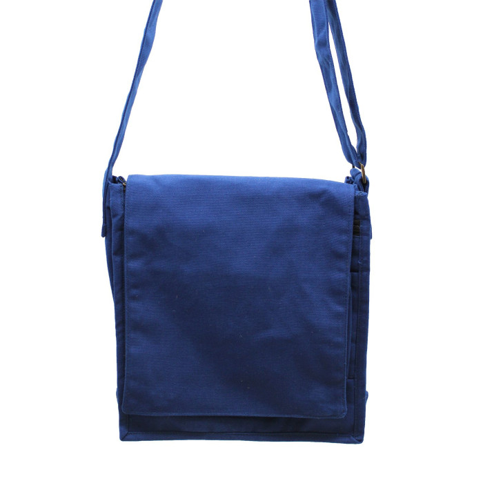 Sac messager en toile de coton - Bleu marine