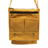 Sac messager en toile de coton jaune