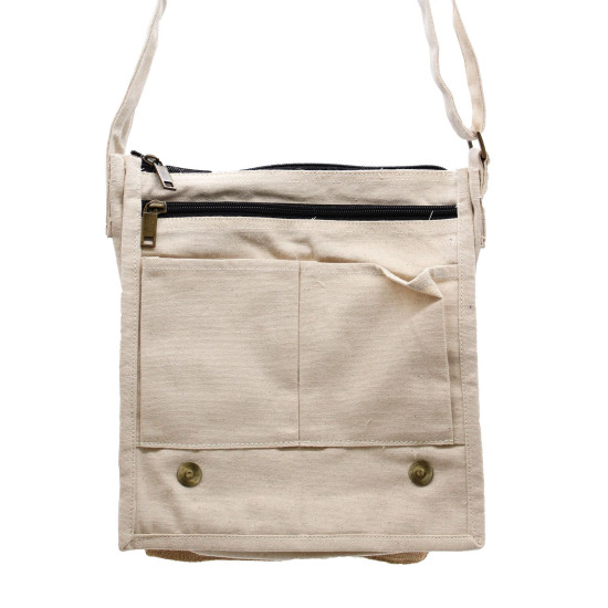 Sac messager en toile de coton - Jute naturelle et douce