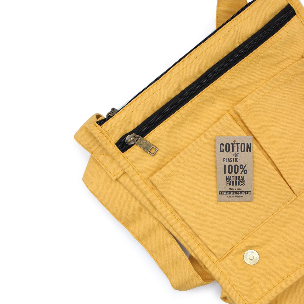 Sac messager en toile de coton - Jute naturelle et douce