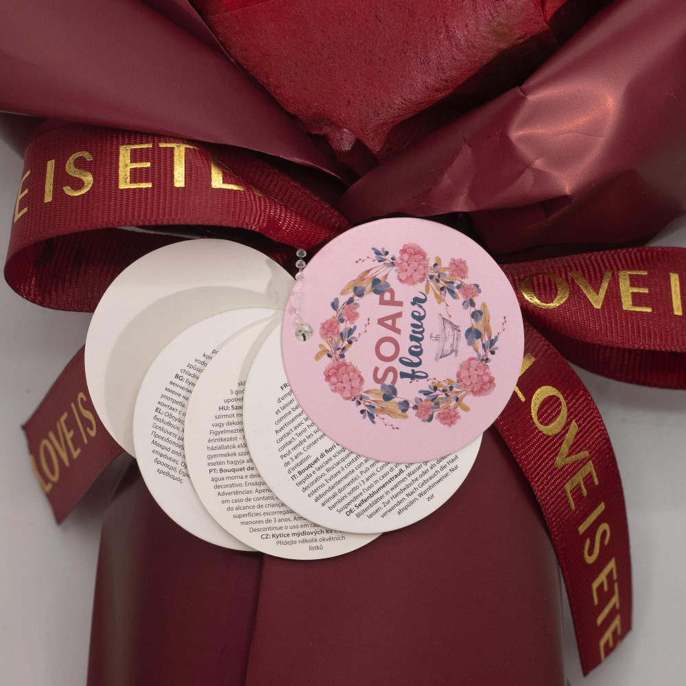 Grand bouquet de roses rouges - L'amour est éternel - Carte cadeau