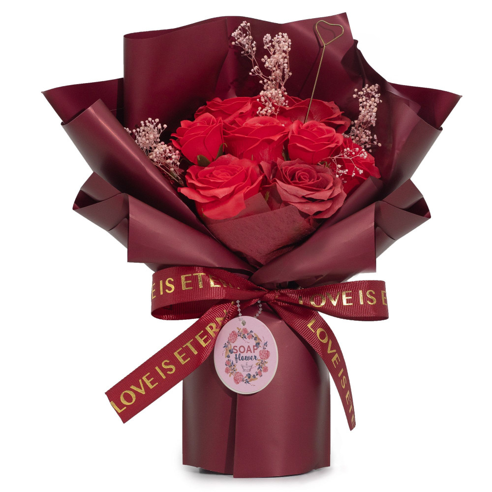 Grand bouquet de roses rouges - L'amour est éternel - Carte cadeau