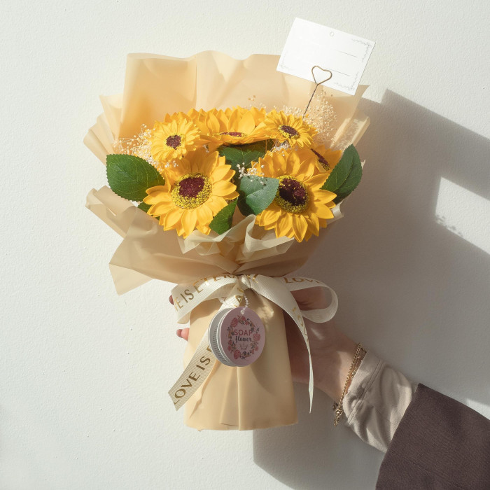 Grand bouquet de tournesols - L'amour est éternel - Carte cadeau