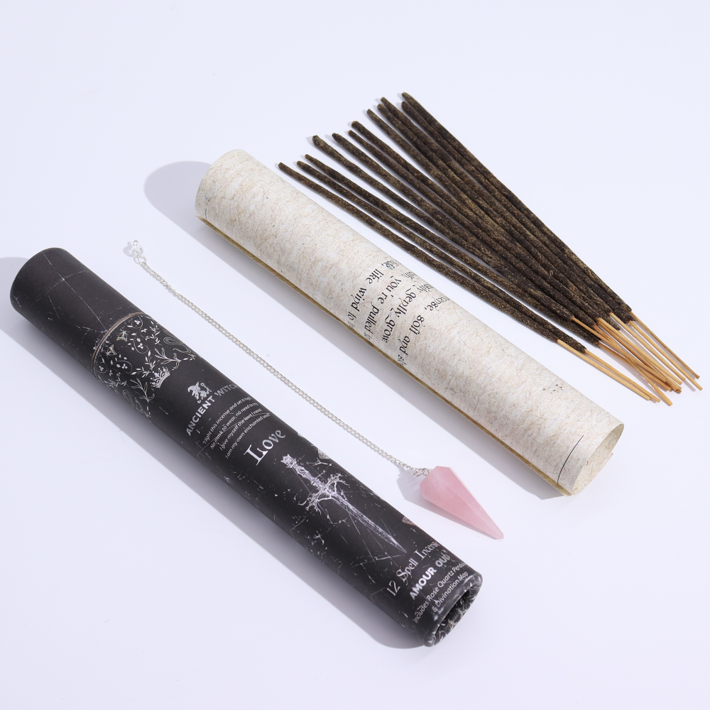 Encens Rituel Ancient Witch - Amour - Pendule en Quartz Rose