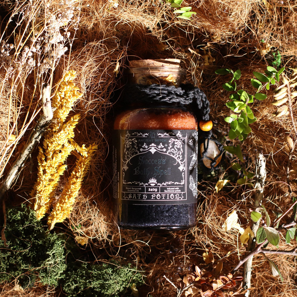 Potion de Bain Rituel Ancient Witch - Citrine et Amulette en Cristal - Succès