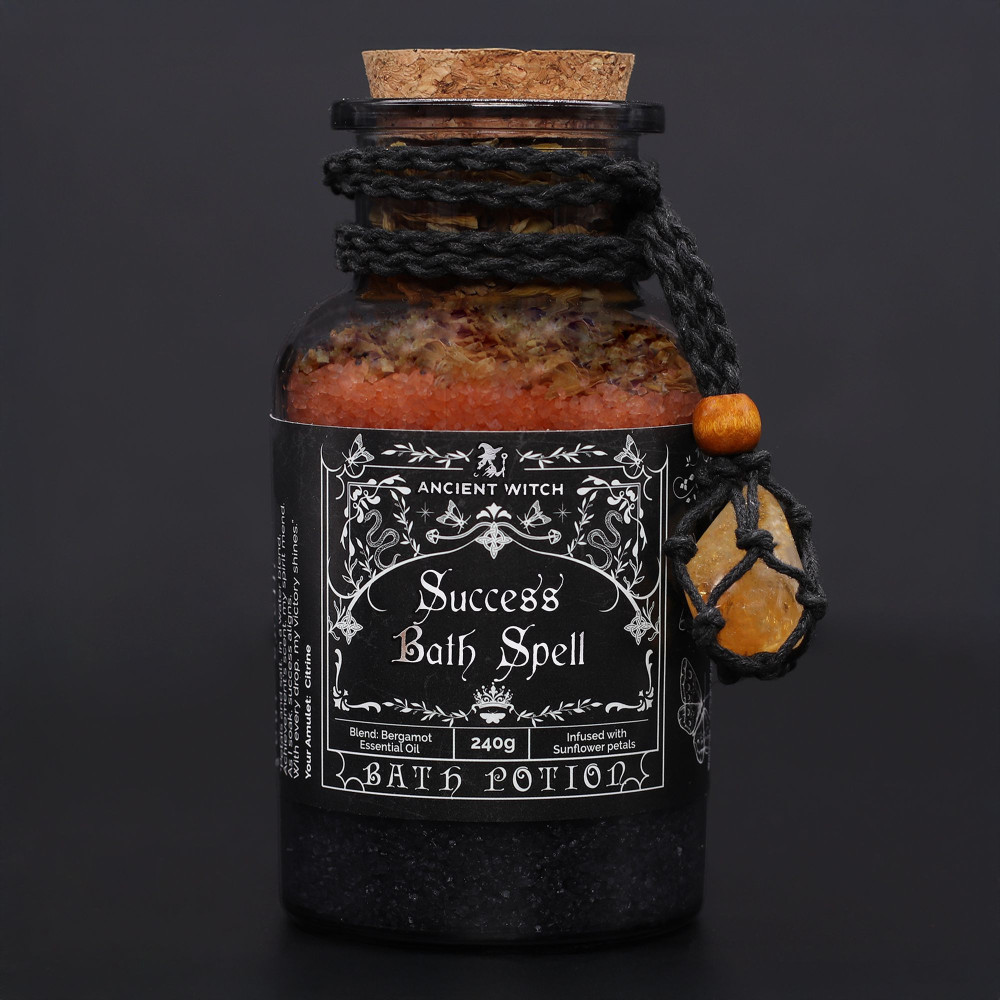 Potion de Bain Rituel Ancient Witch - Citrine et Amulette en Cristal - Succès