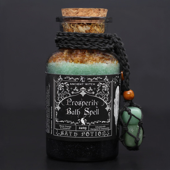 Potion de Bain Rituel Ancient Witch - Aventurine et Amulette en Cristal - Prospérité