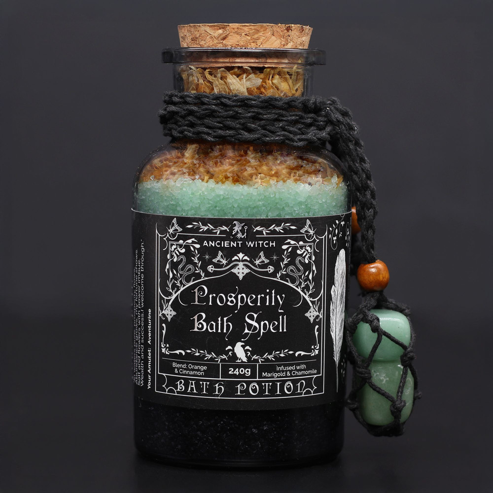 Potion de Bain Rituel Ancient Witch - Aventurine et Amulette en Cristal - Prospérité