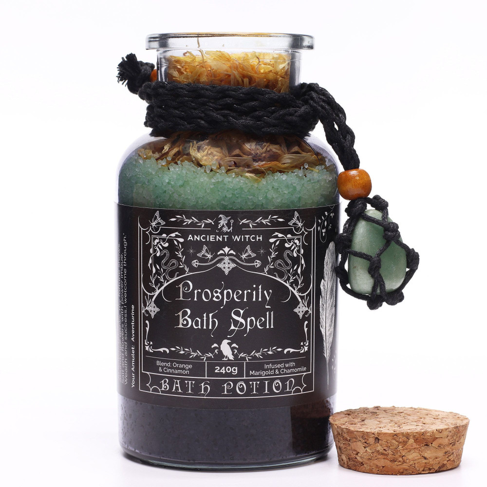Potion de Bain Rituel Ancient Witch - Aventurine et Amulette en Cristal - Prospérité