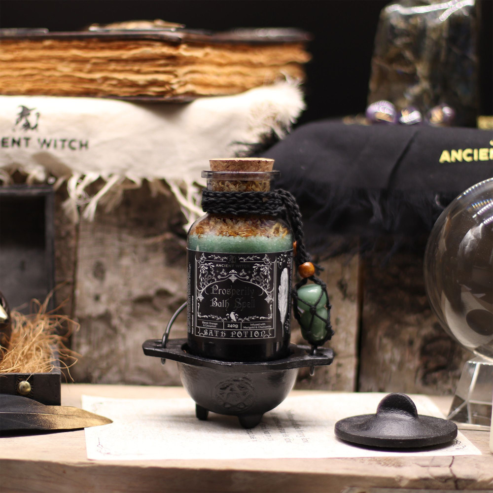 Potion de Bain Rituel Ancient Witch - Aventurine et Amulette en Cristal - Prospérité