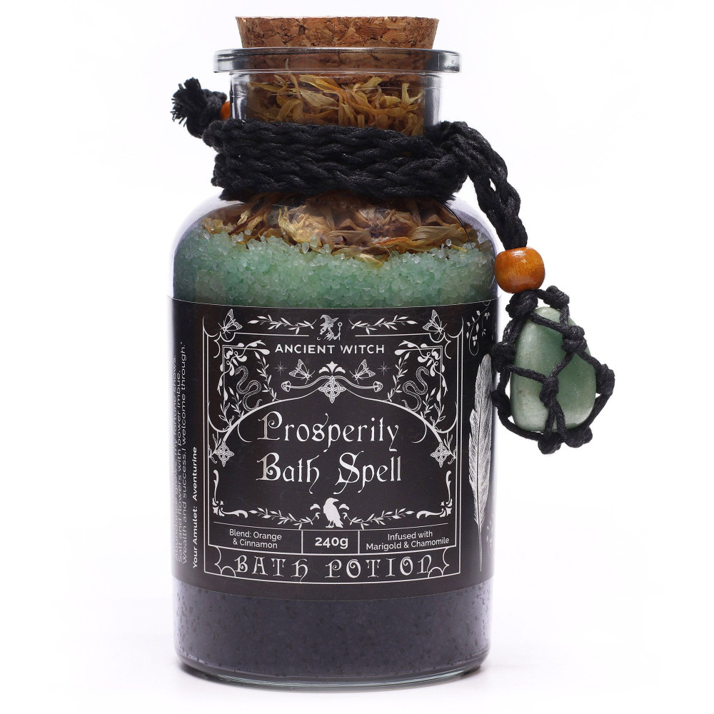 Potion de Bain Rituel Ancient Witch - Aventurine et Amulette en Cristal - Prospérité