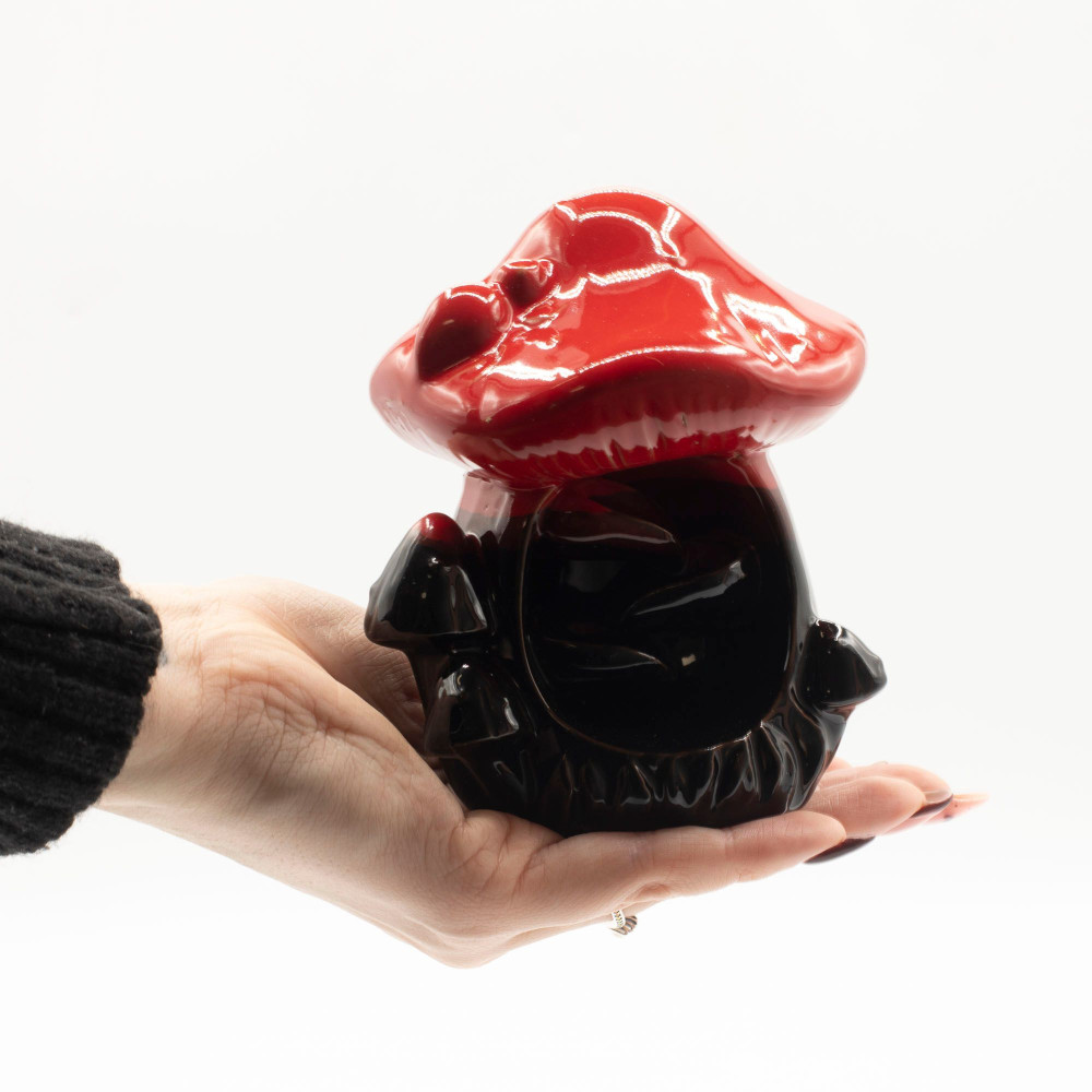 Brûleur d'encens à reflux - Grand champignon rouge
