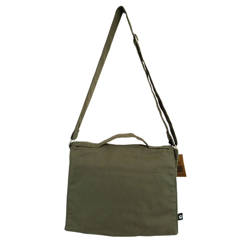 Sacoche pour ordinateur portable en toile de coton - Olive