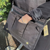 Sacoche pour ordinateur portable en toile de coton - Anthracite