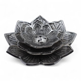 Porte-encens en forme de lotus à trois fleurs