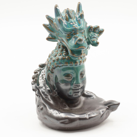 Brûleur d'encens à reflux - Dragon sur Bouddha