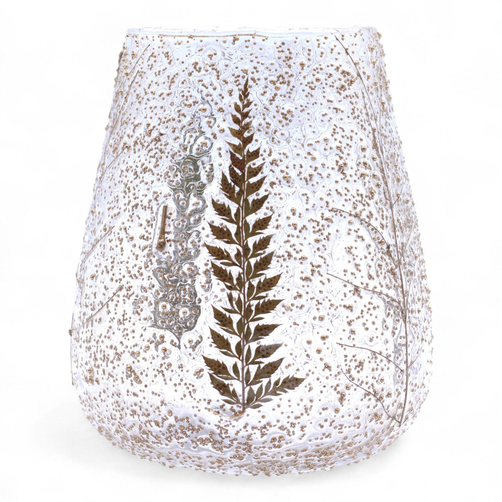 Verre à motif floral naturel - Grand bougeoir en forme de bol - Pino - (15x12cm)