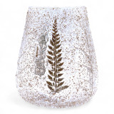 Verre à motif floral naturel - Grand bougeoir en forme de bol - Pino - (15x12cm)