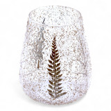 Verre à motif floral naturel - Grand bougeoir en forme de bol - Pino - (15x12cm)