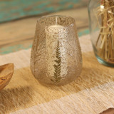 Verre à motif floral naturel - Grand bougeoir en forme de bol - Pino - (15x12cm)