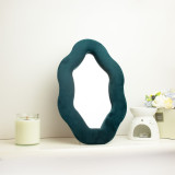Miroir souple ondulé - Galet ovale - Bleu sarcelle royal (20,5 x 32,5 x 2,3 cm)