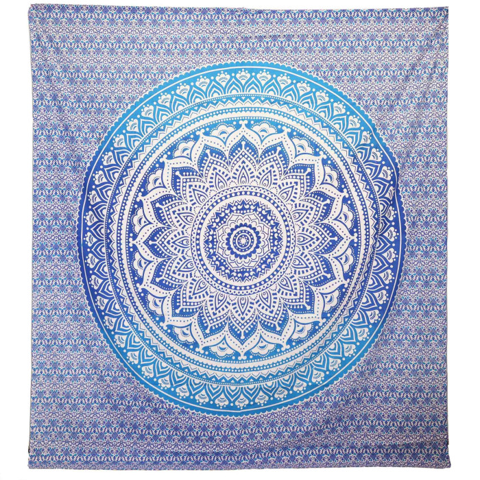Décoration murale / Couverture de plage - Mandala Umrao - Bleu