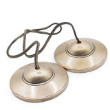 Tingsha tibétain en laiton de qualité supérieure - Modèle traditionnel simple - environ 7,5 cm (345 g)