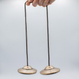 Tingsha tibétain en laiton de qualité supérieure - Modèle traditionnel simple - environ 7,5 cm (345 g)