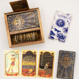 Boîte à tarot à deux compartiments avec porte-cartes