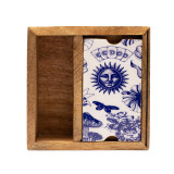 Boîte à tarot à deux compartiments avec porte-cartes