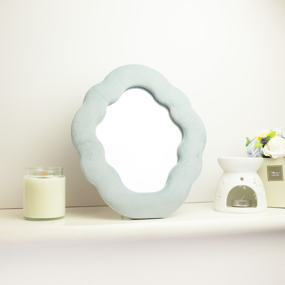 Miroir souple ondulé - Nuage - Bleu nuage (28x24x2,3cm)