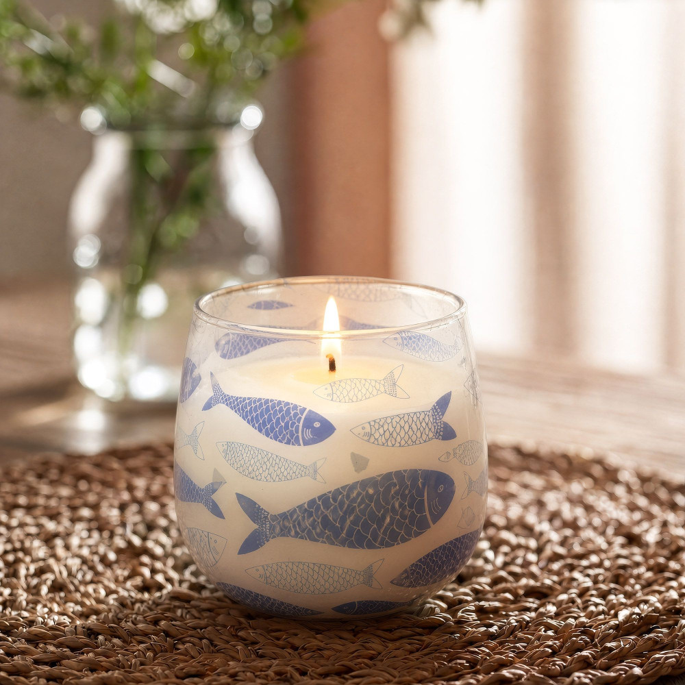 Bougies en pot de verre moyen - Brise marine