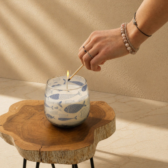 Bougies en pot de verre moyen - Brise marine
