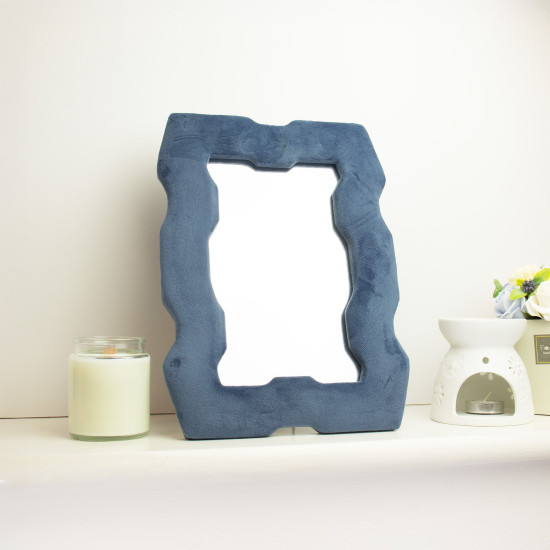 Miroir souple ondulé - Cadre épais - Bleu royal (30,5 x 22,5 x 2,3 cm)