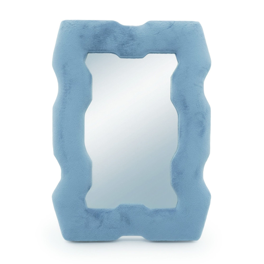 Miroir souple ondulé - Cadre épais - Bleu royal (30,5 x 22,5 x 2,3 cm)