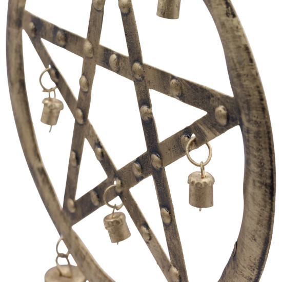 Carillon indien - Pentagone avec cloches de vache - 25 x 49 cm
