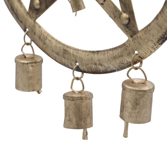 Carillon indien - Pentagone avec cloches de vache - 25 x 49 cm
