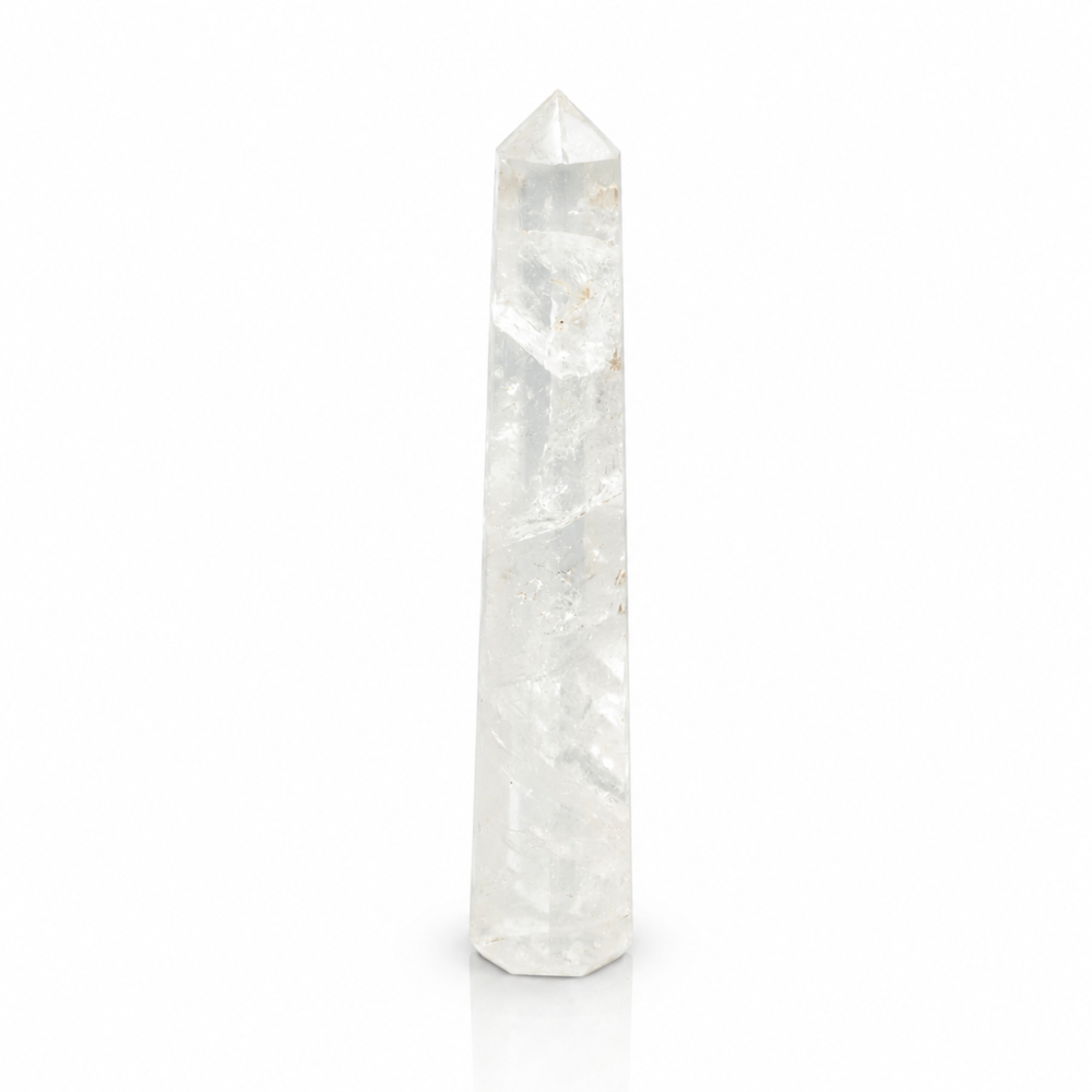 Obélisque à six faces en pierre précieuse, environ 17 cm - Cristal de roche